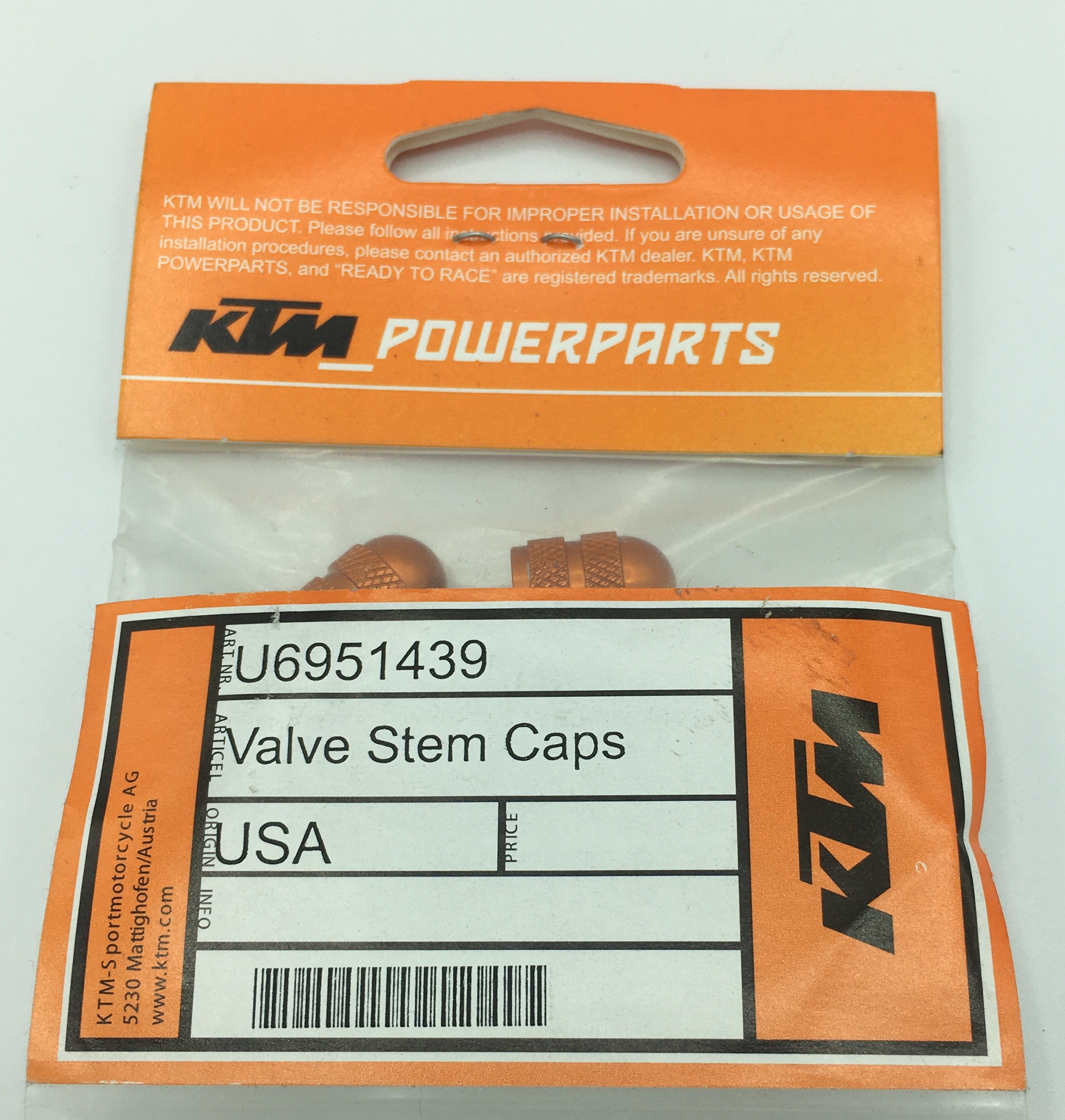 Tappi valvole ruota KTM Powerparts codice: U6951439 - immagine 2